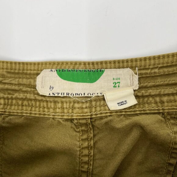 Anthropologie Green Classic Cargo Pants | Made in Turkey - Picture 7 of 9